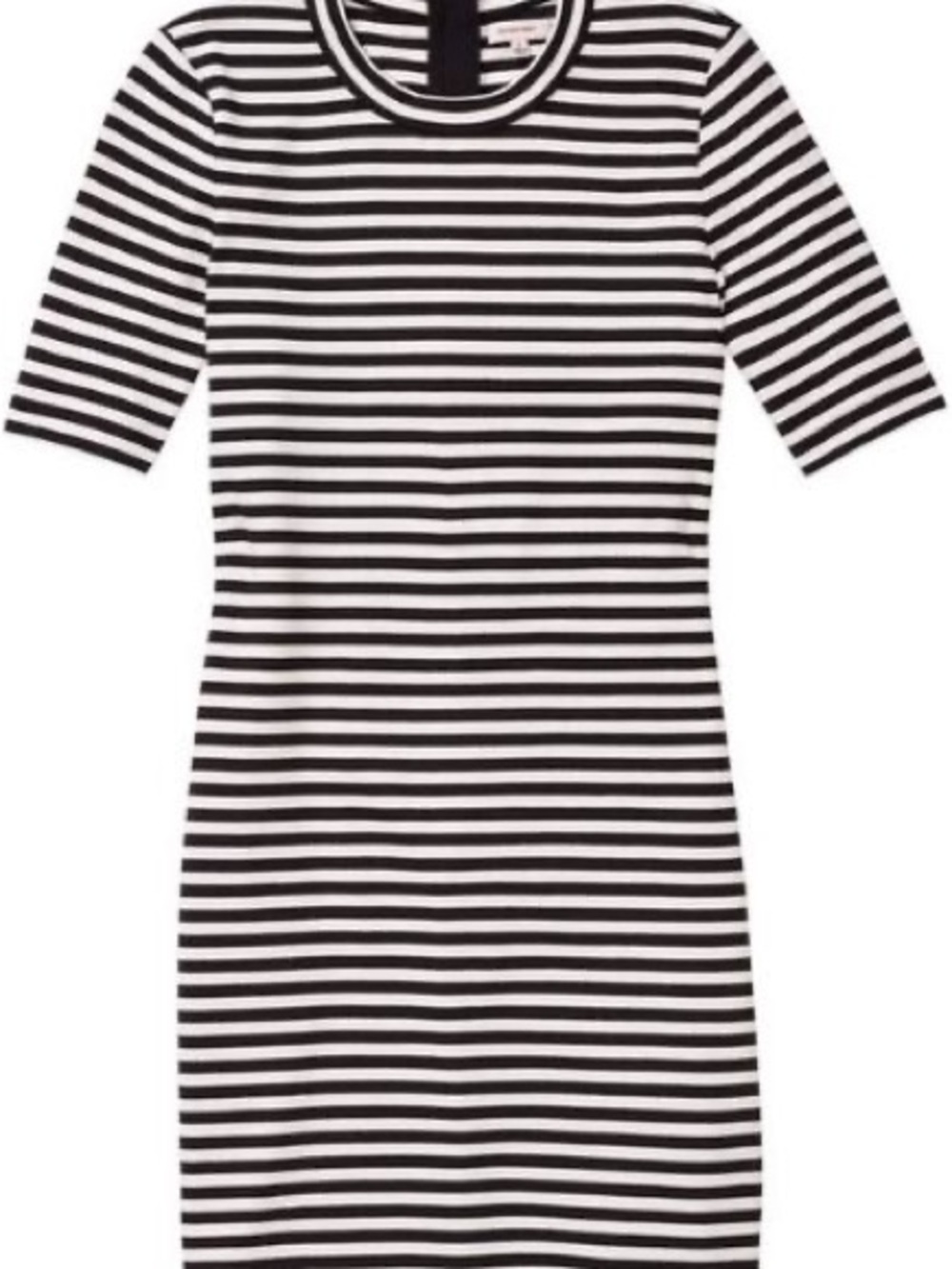 Black & White Striped Short Sleeve Women's Body Con mini dress